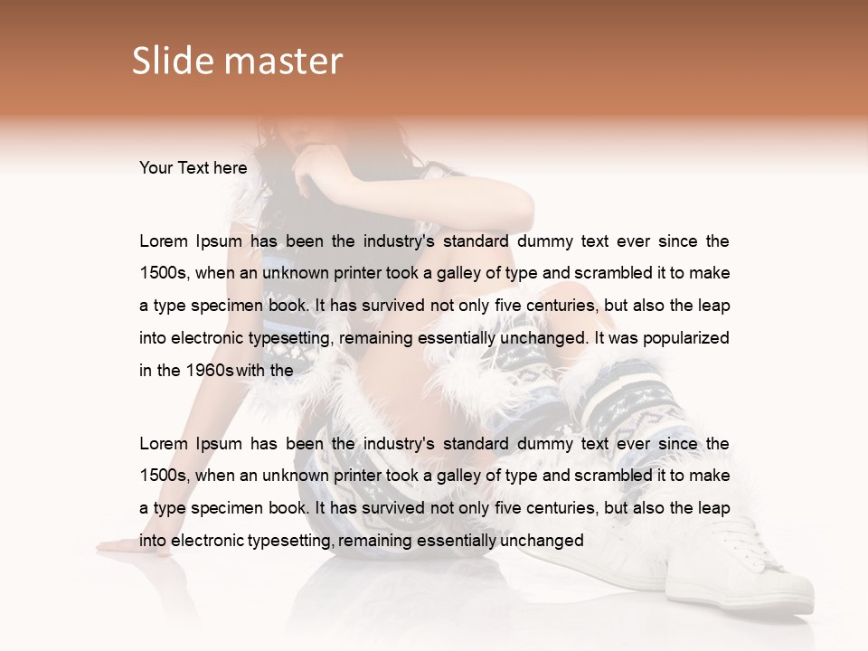 A Woman Sitting On The Ground With Her Legs Crossed PowerPoint Template