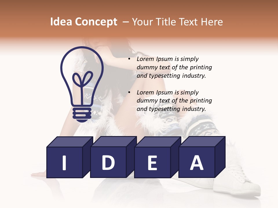 A Woman Sitting On The Ground With Her Legs Crossed PowerPoint Template