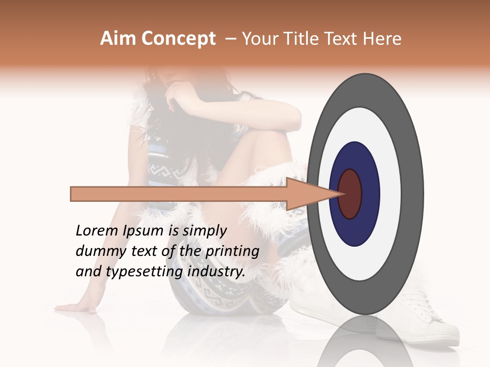 A Woman Sitting On The Ground With Her Legs Crossed PowerPoint Template