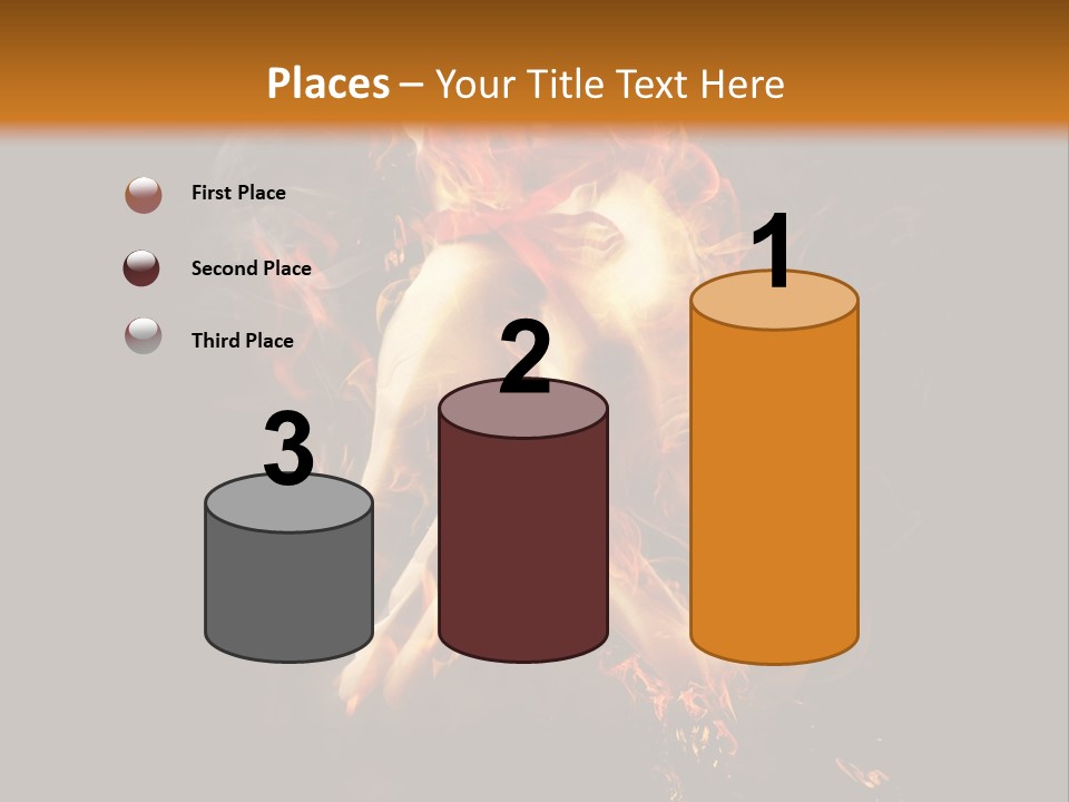 A Picture Of A Hand With Fire Coming Out Of It PowerPoint Template