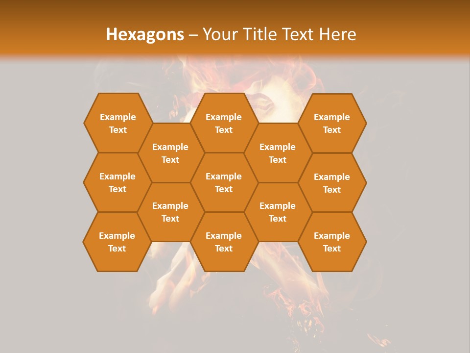 A Picture Of A Hand With Fire Coming Out Of It PowerPoint Template