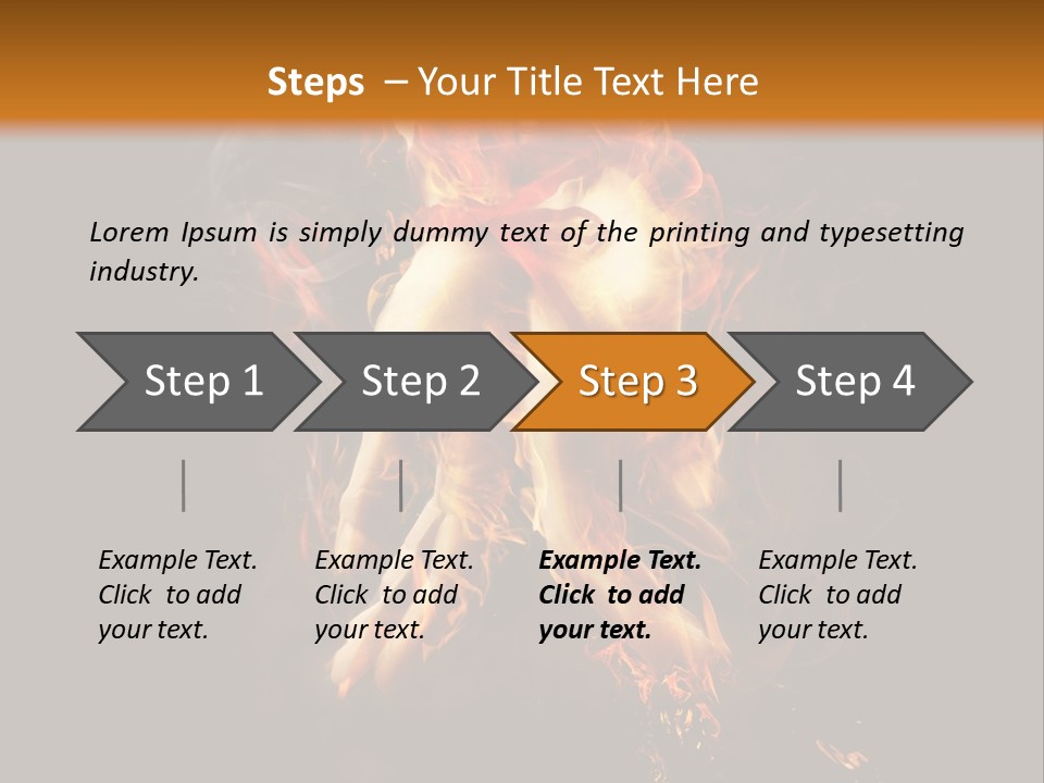 A Picture Of A Hand With Fire Coming Out Of It PowerPoint Template