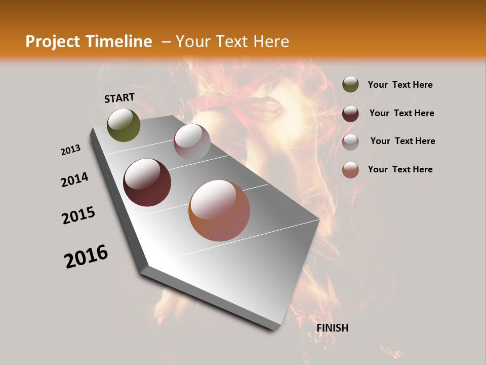 A Picture Of A Hand With Fire Coming Out Of It PowerPoint Template
