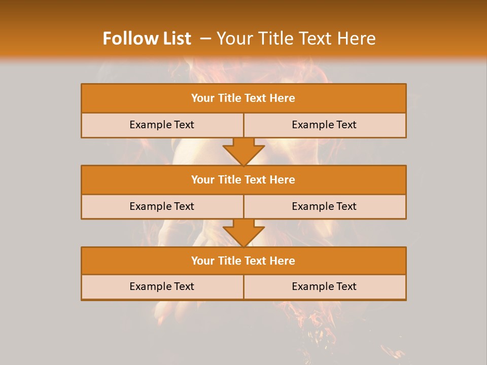 A Picture Of A Hand With Fire Coming Out Of It PowerPoint Template