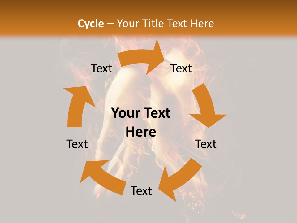 A Picture Of A Hand With Fire Coming Out Of It PowerPoint Template
