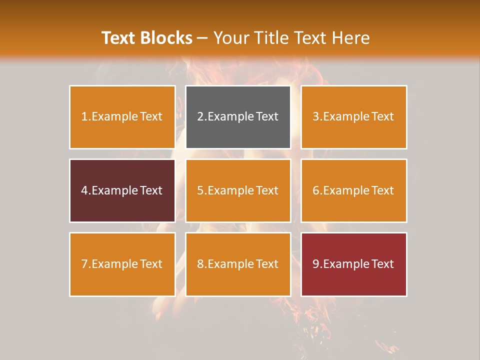 A Picture Of A Hand With Fire Coming Out Of It PowerPoint Template