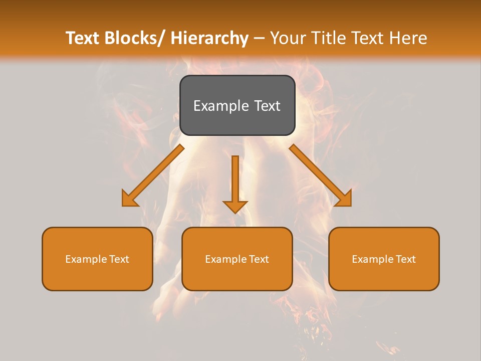 A Picture Of A Hand With Fire Coming Out Of It PowerPoint Template