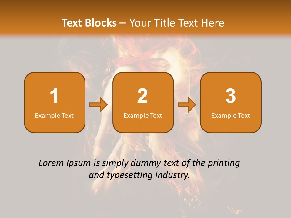 A Picture Of A Hand With Fire Coming Out Of It PowerPoint Template