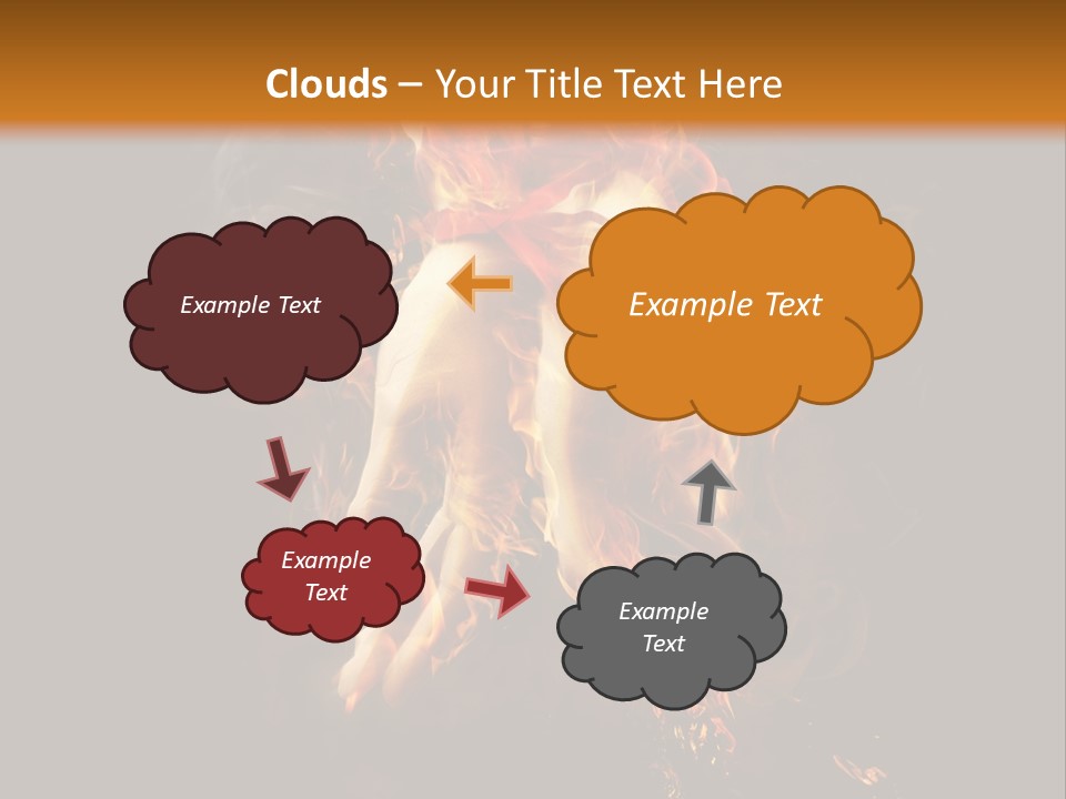 A Picture Of A Hand With Fire Coming Out Of It PowerPoint Template
