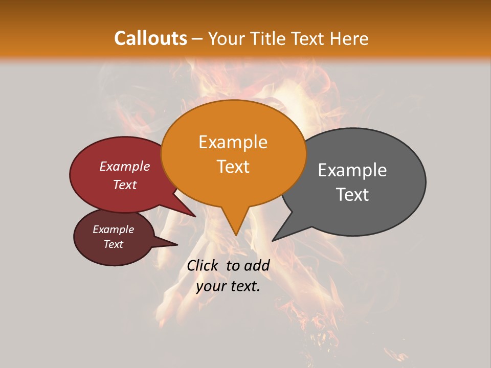 A Picture Of A Hand With Fire Coming Out Of It PowerPoint Template