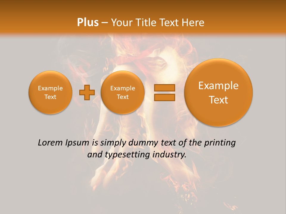 A Picture Of A Hand With Fire Coming Out Of It PowerPoint Template