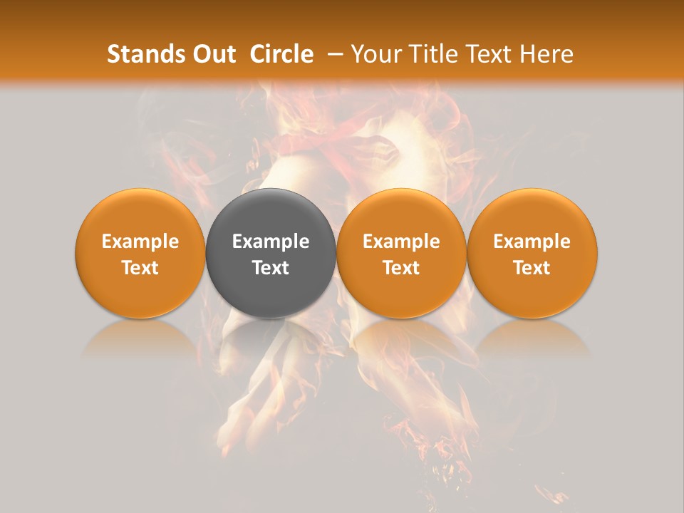 A Picture Of A Hand With Fire Coming Out Of It PowerPoint Template
