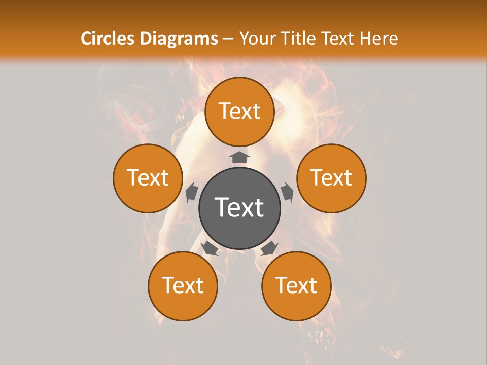 A Picture Of A Hand With Fire Coming Out Of It PowerPoint Template