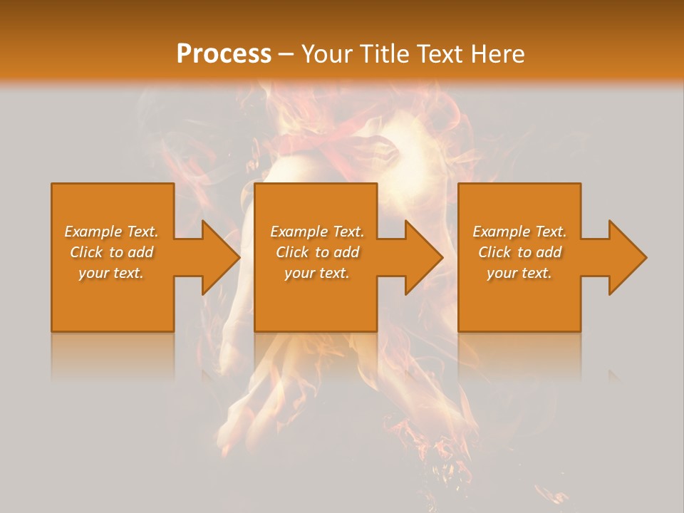 A Picture Of A Hand With Fire Coming Out Of It PowerPoint Template