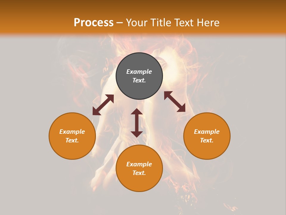 A Picture Of A Hand With Fire Coming Out Of It PowerPoint Template