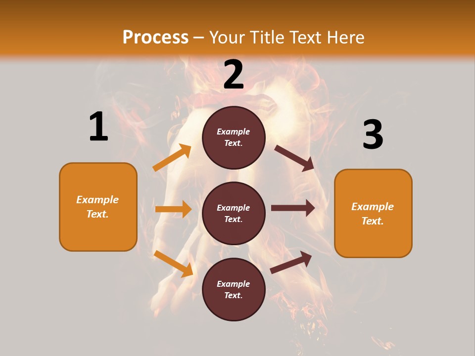 A Picture Of A Hand With Fire Coming Out Of It PowerPoint Template