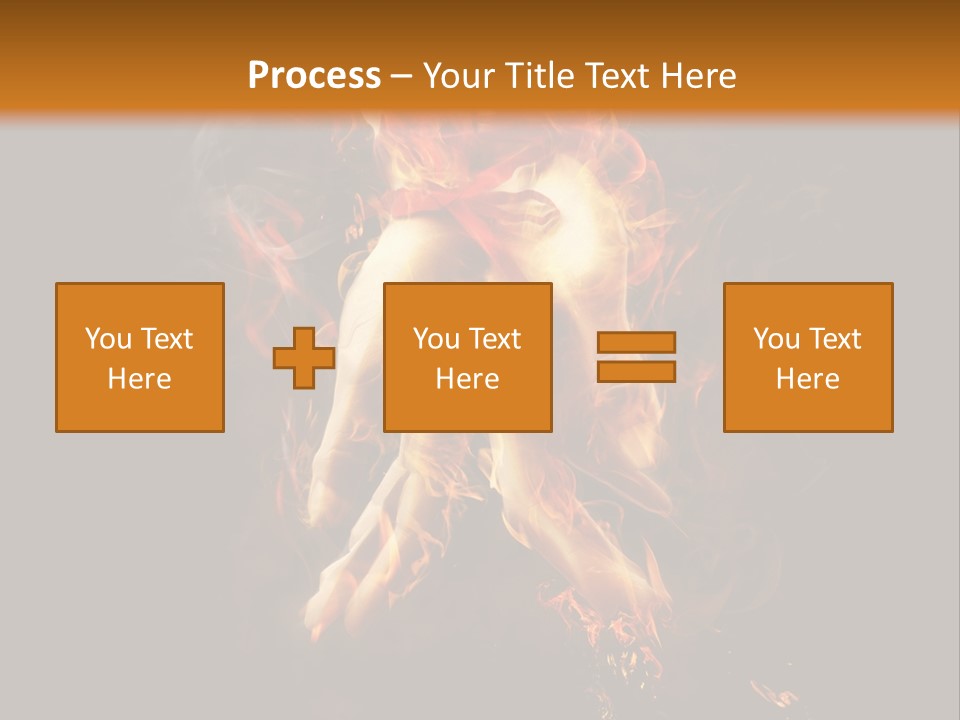 A Picture Of A Hand With Fire Coming Out Of It PowerPoint Template
