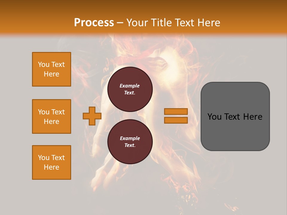 A Picture Of A Hand With Fire Coming Out Of It PowerPoint Template