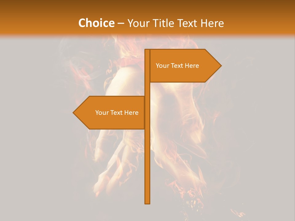 A Picture Of A Hand With Fire Coming Out Of It PowerPoint Template