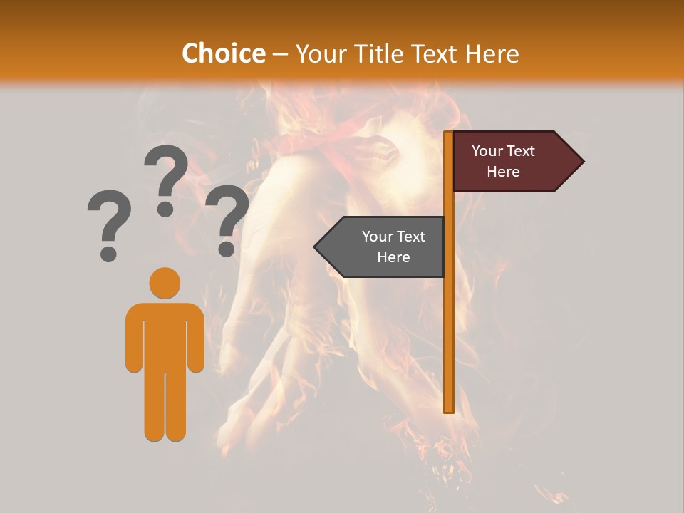 A Picture Of A Hand With Fire Coming Out Of It PowerPoint Template