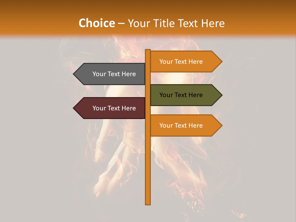 A Picture Of A Hand With Fire Coming Out Of It PowerPoint Template