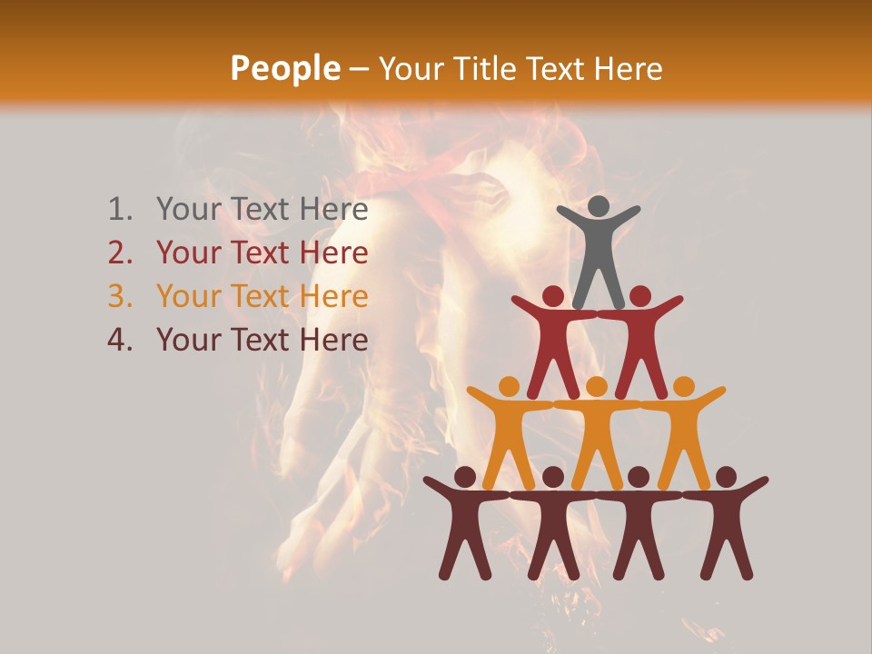 A Picture Of A Hand With Fire Coming Out Of It PowerPoint Template