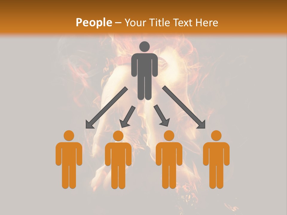 A Picture Of A Hand With Fire Coming Out Of It PowerPoint Template
