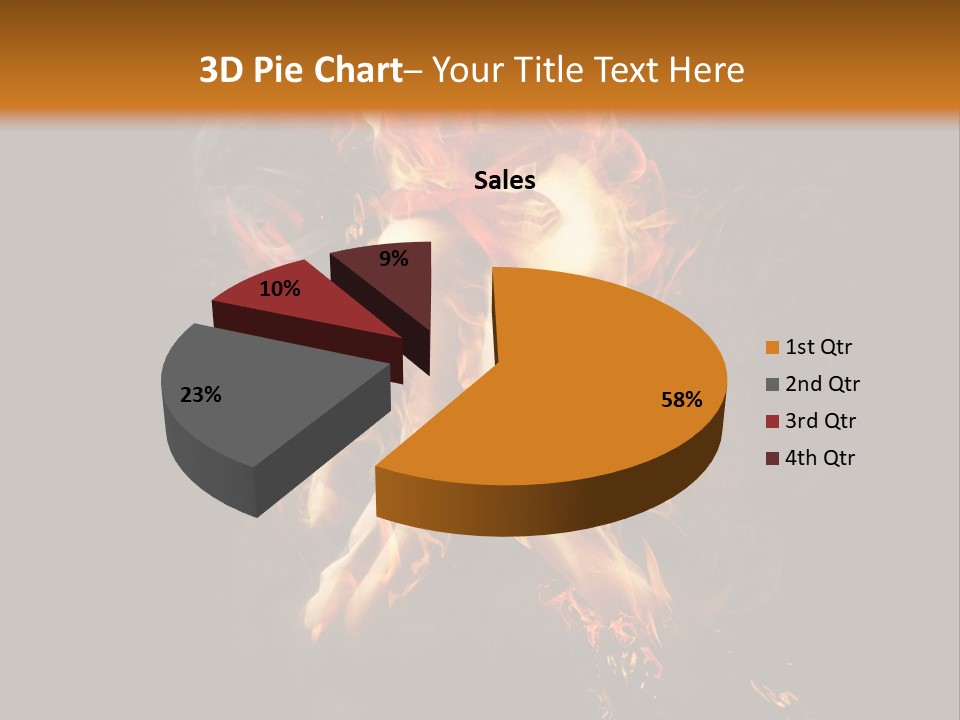 A Picture Of A Hand With Fire Coming Out Of It PowerPoint Template