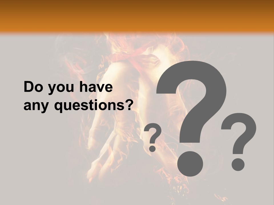 A Picture Of A Hand With Fire Coming Out Of It PowerPoint Template