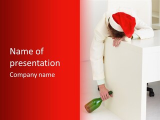 Santa Hat Businessman PowerPoint Template