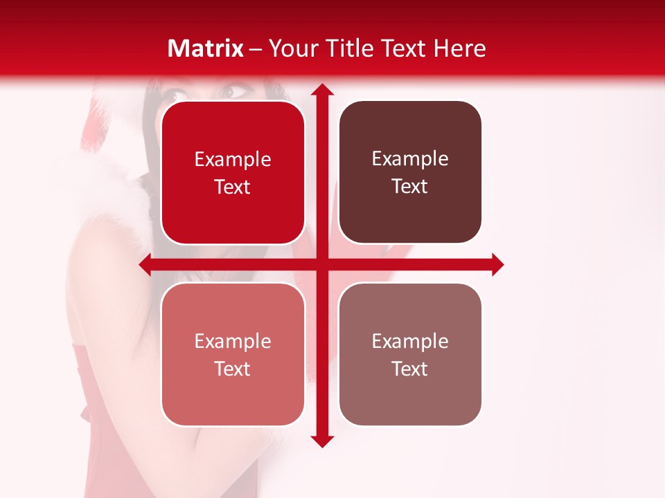 A Woman Wearing A Santa Hat And Red Gloves PowerPoint Template