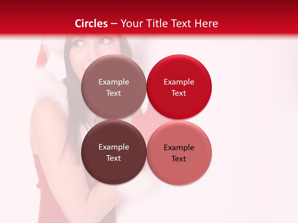 A Woman Wearing A Santa Hat And Red Gloves PowerPoint Template