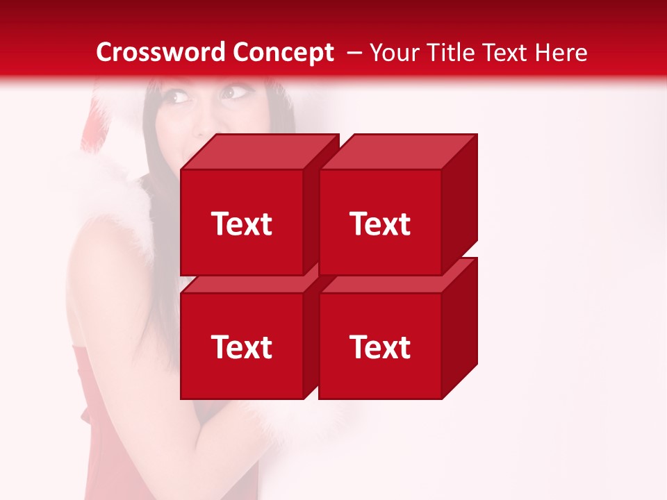 A Woman Wearing A Santa Hat And Red Gloves PowerPoint Template