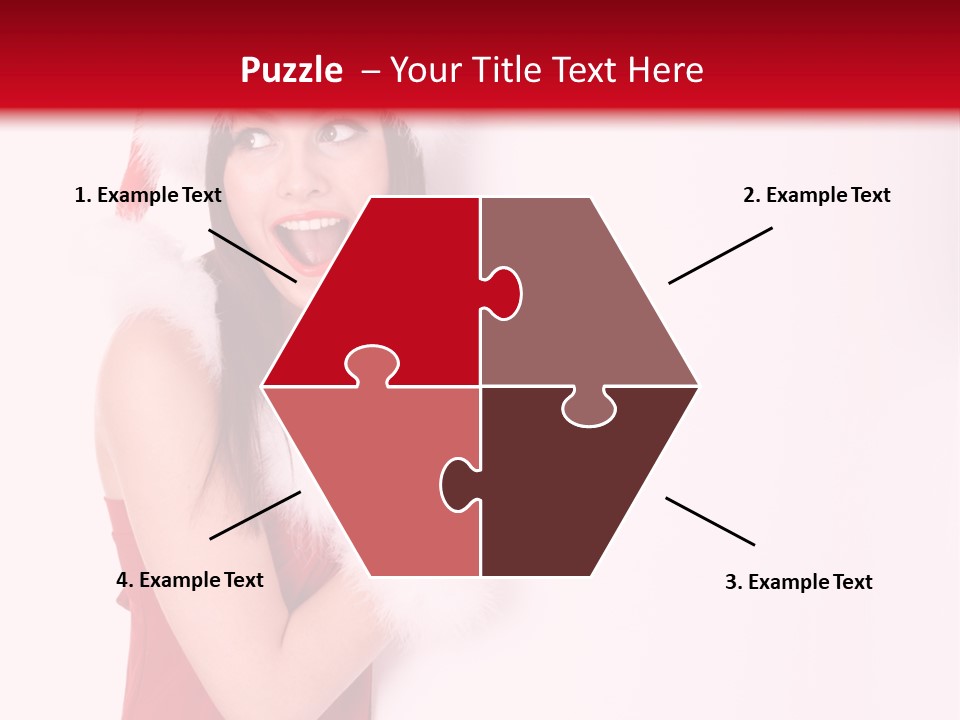 A Woman Wearing A Santa Hat And Red Gloves PowerPoint Template