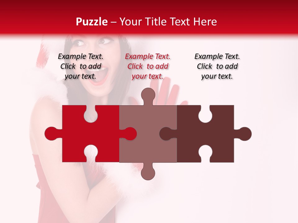 A Woman Wearing A Santa Hat And Red Gloves PowerPoint Template