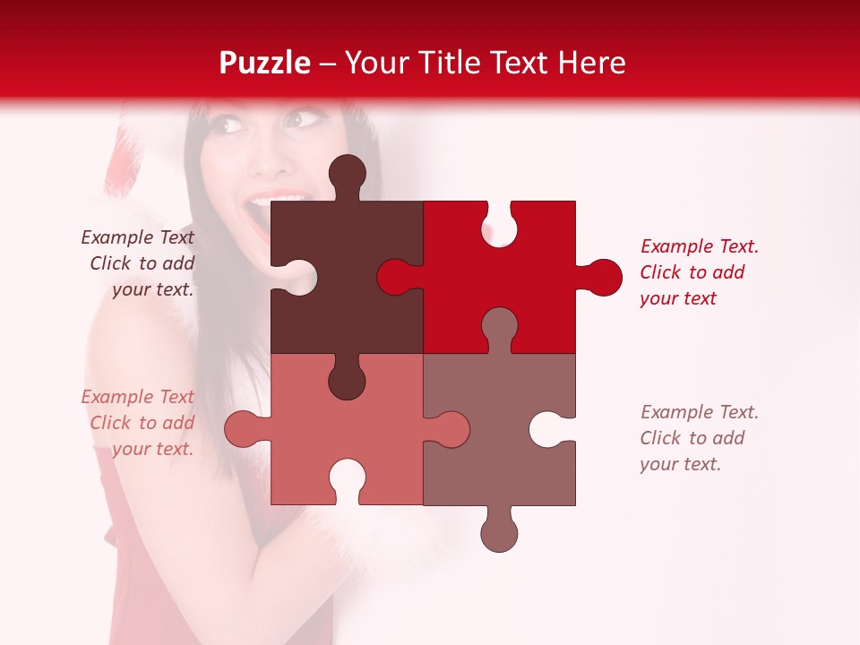 A Woman Wearing A Santa Hat And Red Gloves PowerPoint Template