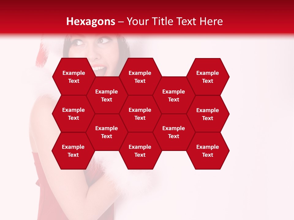 A Woman Wearing A Santa Hat And Red Gloves PowerPoint Template