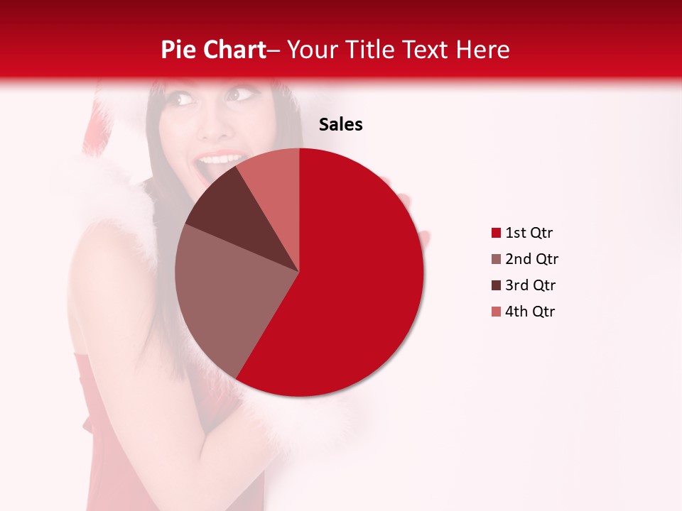A Woman Wearing A Santa Hat And Red Gloves PowerPoint Template