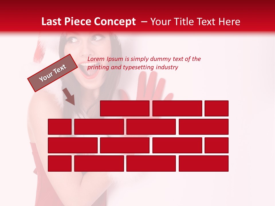 A Woman Wearing A Santa Hat And Red Gloves PowerPoint Template
