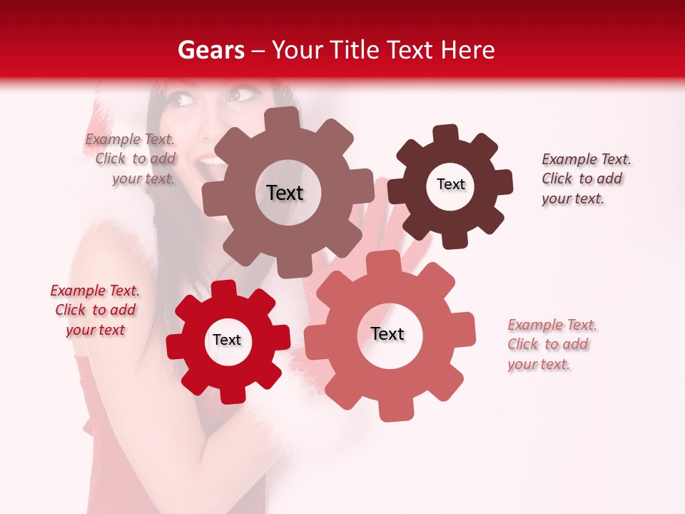 A Woman Wearing A Santa Hat And Red Gloves PowerPoint Template