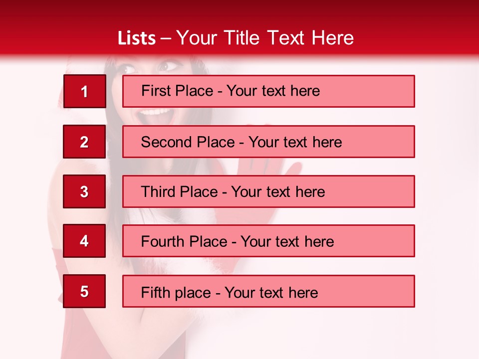 A Woman Wearing A Santa Hat And Red Gloves PowerPoint Template