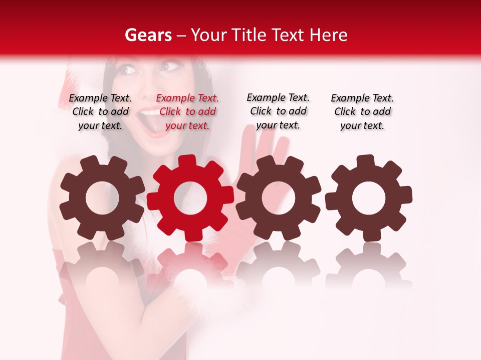 A Woman Wearing A Santa Hat And Red Gloves PowerPoint Template