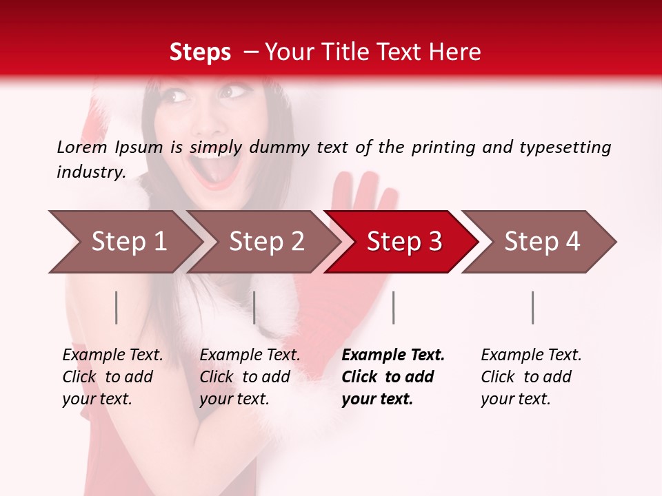 A Woman Wearing A Santa Hat And Red Gloves PowerPoint Template