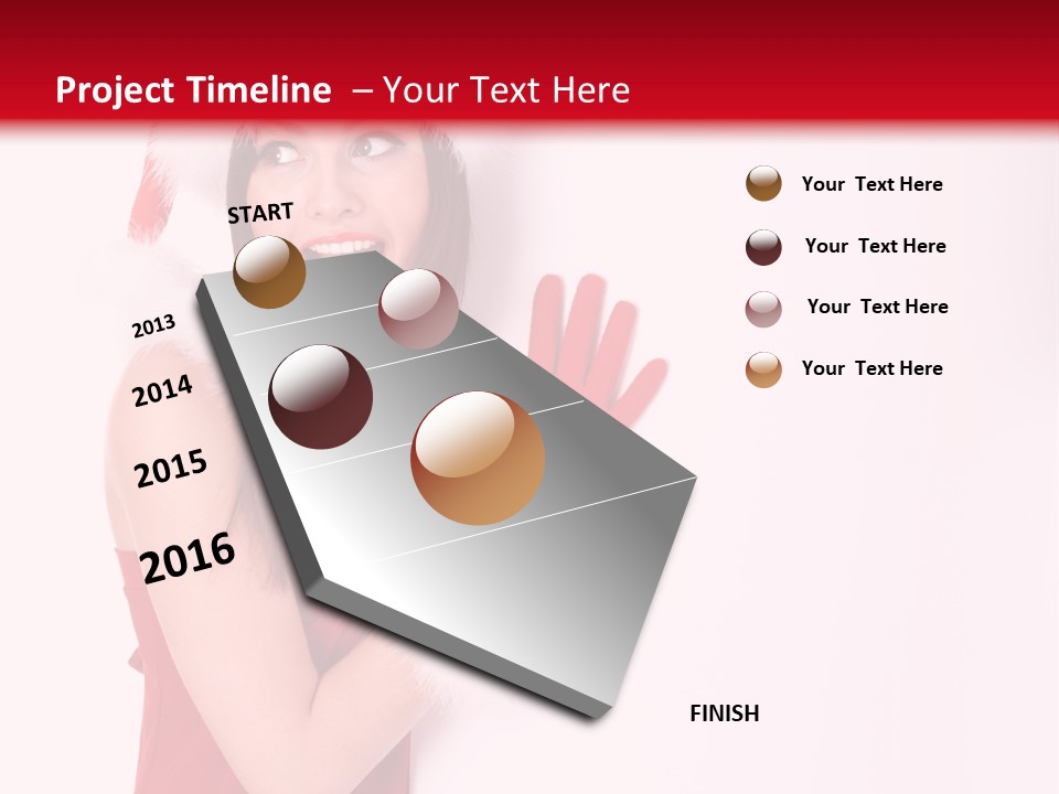 A Woman Wearing A Santa Hat And Red Gloves PowerPoint Template