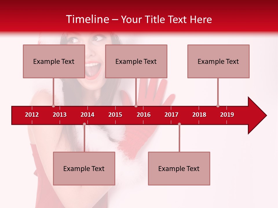 A Woman Wearing A Santa Hat And Red Gloves PowerPoint Template