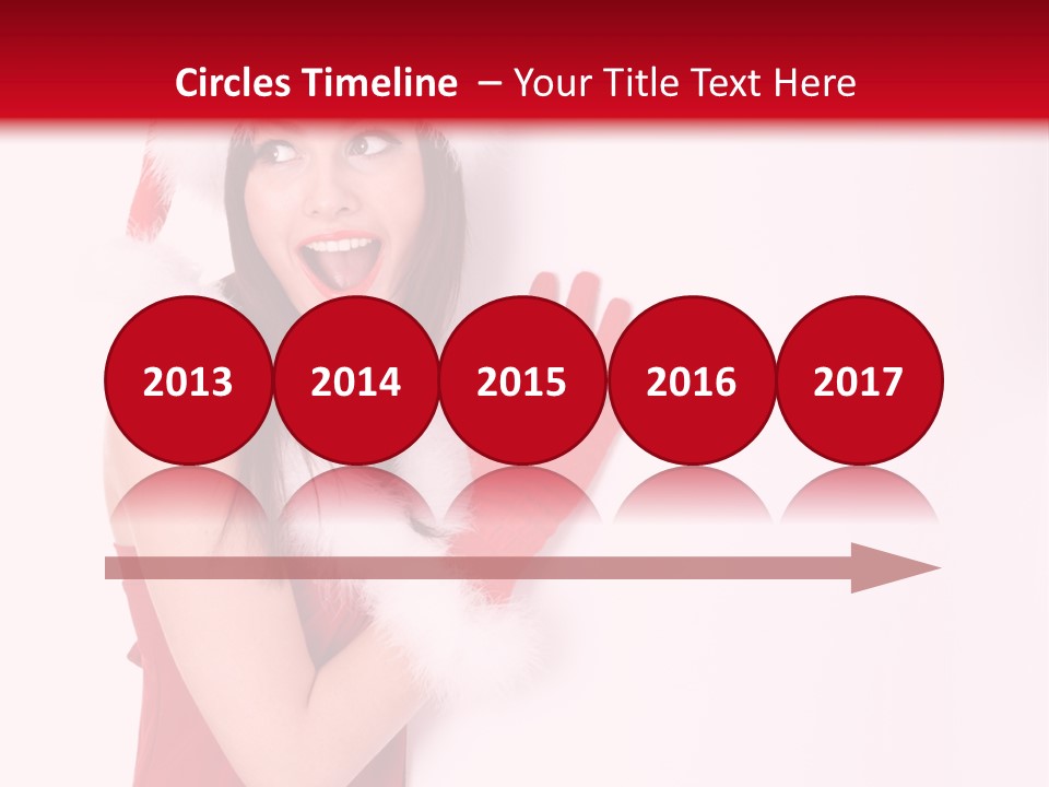 A Woman Wearing A Santa Hat And Red Gloves PowerPoint Template