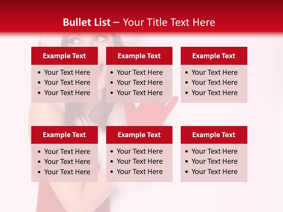 A Woman Wearing A Santa Hat And Red Gloves PowerPoint Template