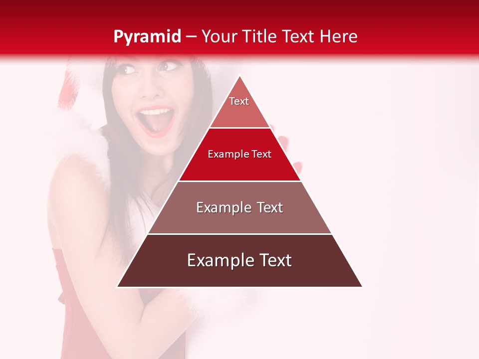 A Woman Wearing A Santa Hat And Red Gloves PowerPoint Template