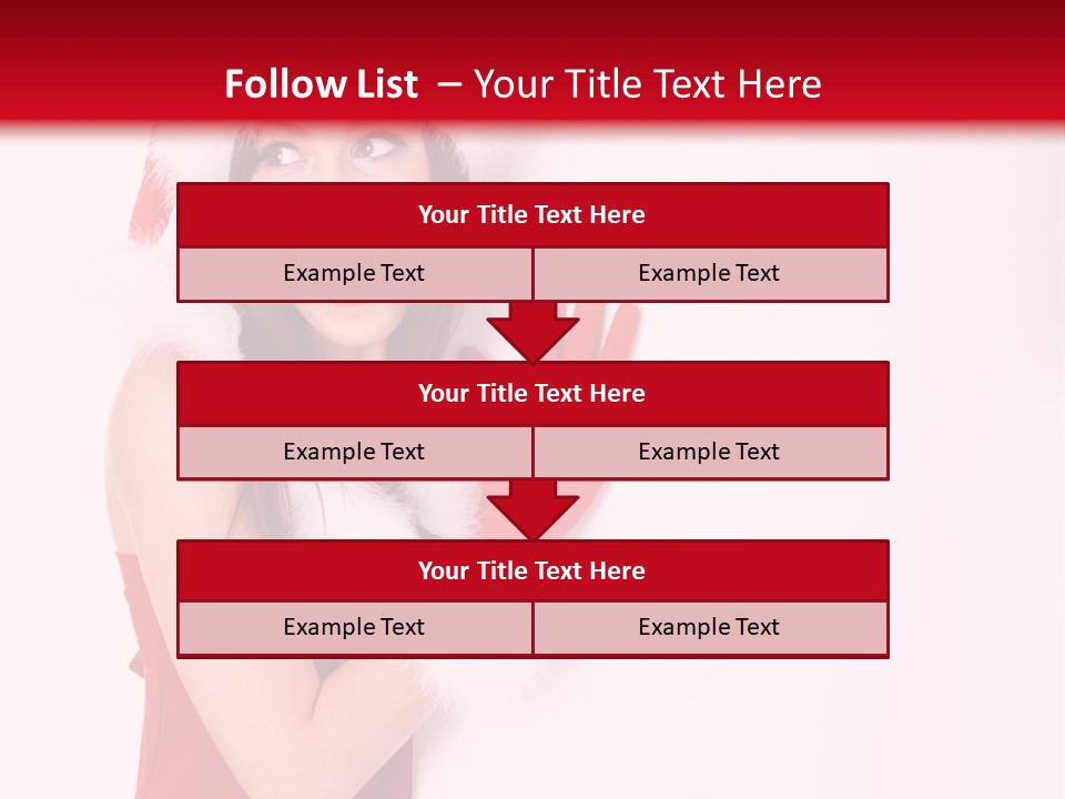 A Woman Wearing A Santa Hat And Red Gloves PowerPoint Template