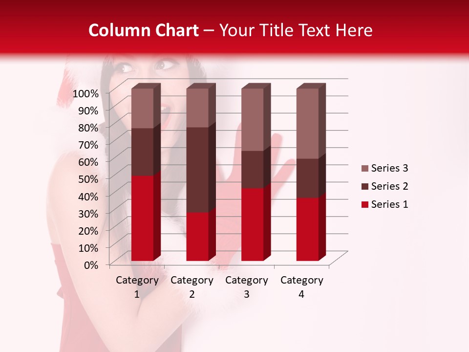 A Woman Wearing A Santa Hat And Red Gloves PowerPoint Template